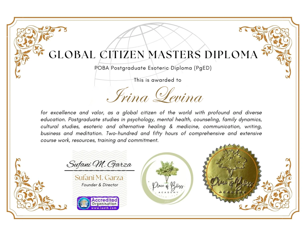 Сертификат о прохождении обучения по работе с психосоматическими состояниями