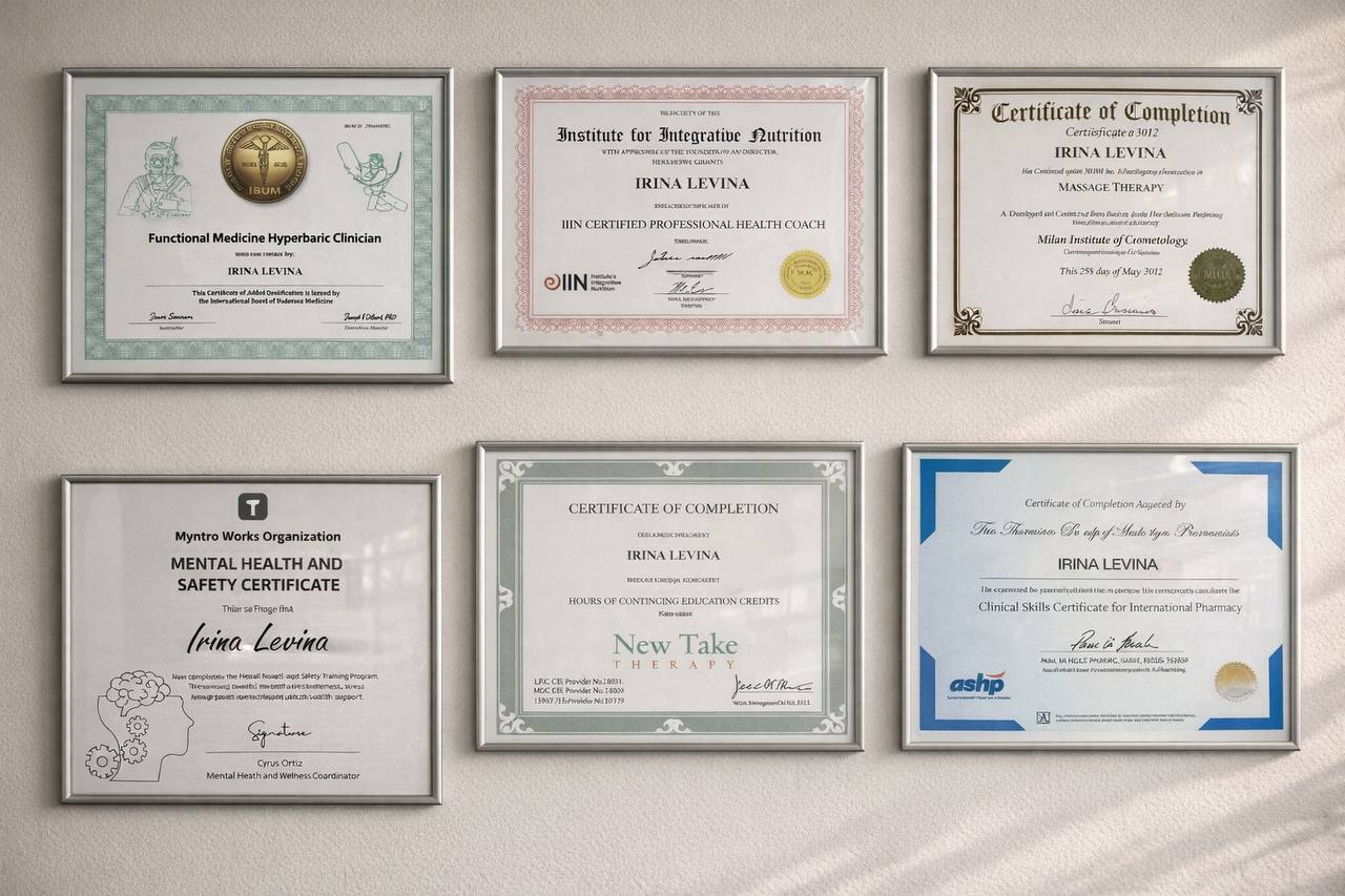 Оригинальные сертификаты и документы специалиста по современному целительству